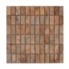 Oxidized Copper Rectangular Mosaic Tile for Rustic Wall Design