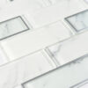 White Silver Border Glass Subway Tile