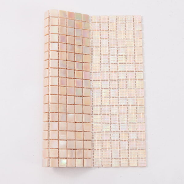 Pink Iridescent Square Glass Wall Tile Shower and Backsplash Mosaic