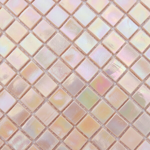 Pink Iridescent Square Glass Wall Tile Shower and Backsplash Mosaic