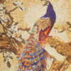 Handmade Peacock Floral Mosaic Wall Mural Art for Luxury Interior Decor