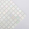 pearl-white-mosaic-tile-diagonal-corner-closeup Pearlescent White Square Glass Pool Tile Waterline Spa and Shower Walls Mosaic