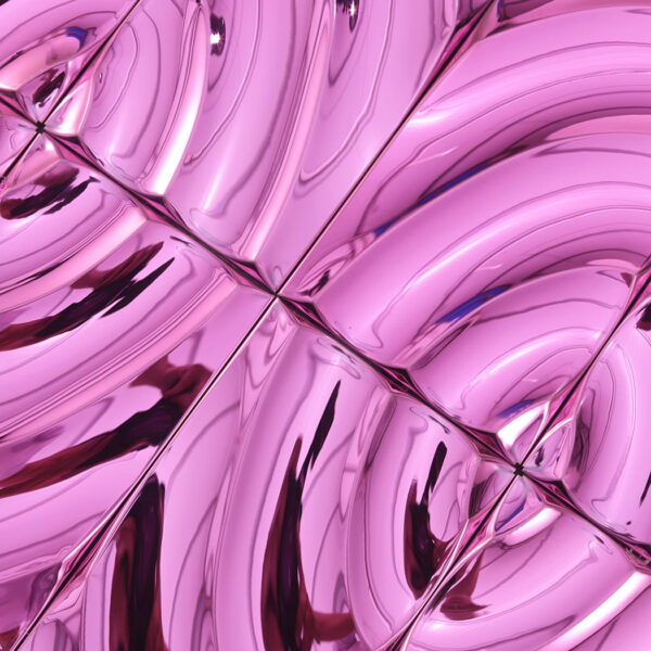 pink-glossy-ripple-mosaic-tile-close-up Pink Mirror Ripple Metal Stainless Steel Wall Mosaic Tile