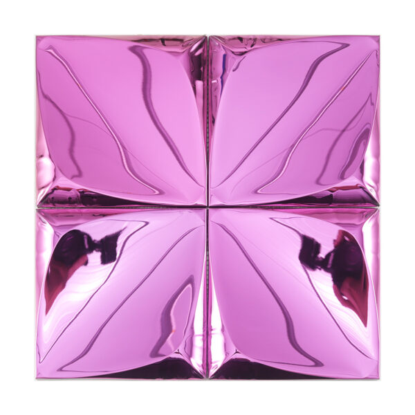 pink-mirror-finish-3d-wall-mosaic Stainless Steel Mirror Pink 3D Square Metal Tile