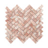 Pink White Herringbone Marble Mosaic Wall and Floor Tile