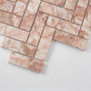 Pink White Herringbone Marble Mosaic Wall and Floor Tile