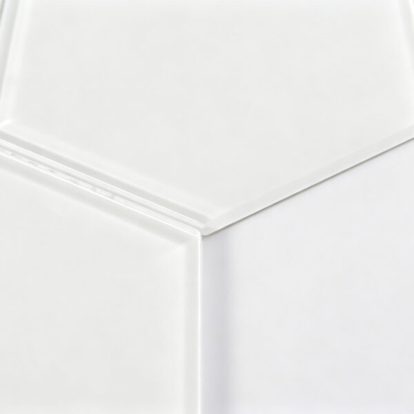 Large White Hexagon Glass Tile