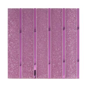 Luxury Purple Vertical Stacked Metal Bathroom Bar Tile