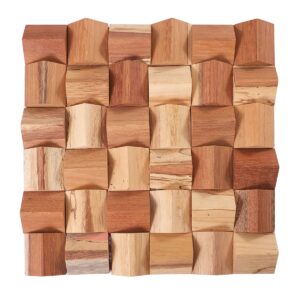 3D Pyramid Natural Wood Mosaic Tile for Accent Walls