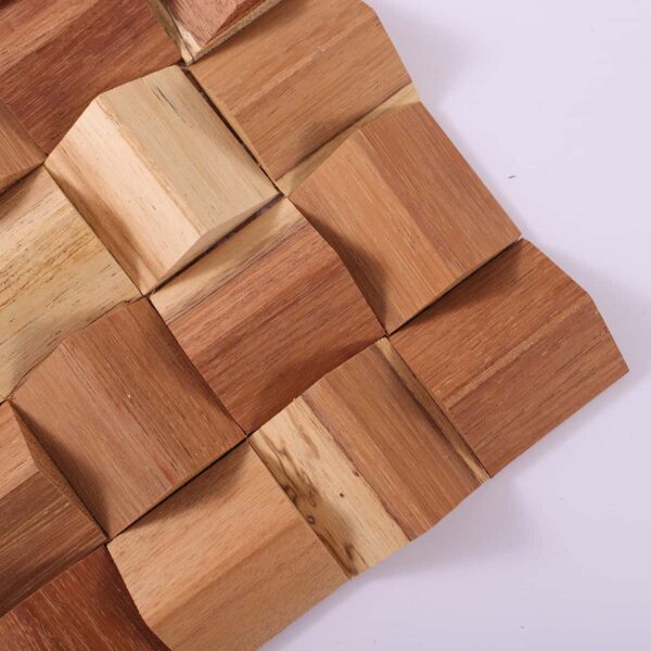pyramid-wood-tile-corner-view 3D Pyramid Natural Wood Mosaic Tile for Accent Walls