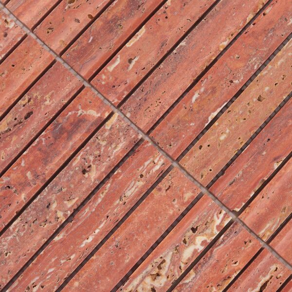 3D Curved Fluted Travertine Natural Linear Stone Wall Mosaic Tile