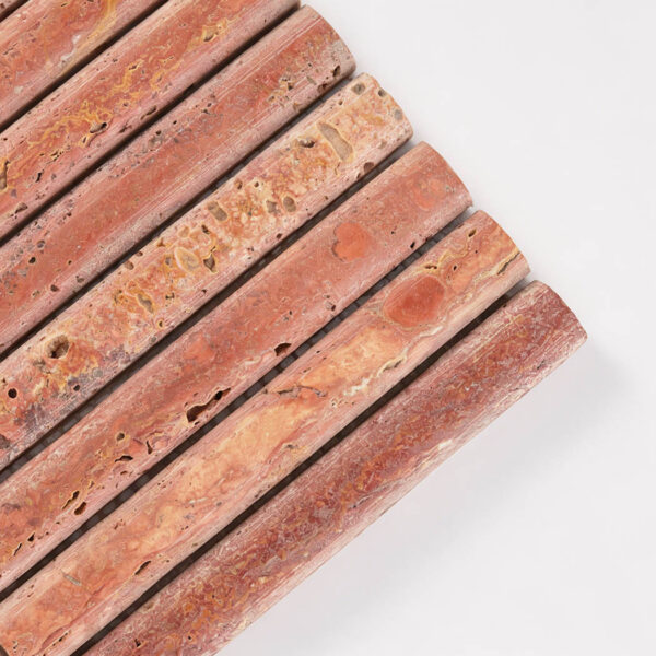 red-travertine-rod-mosaic-tile-close-up Red Travertine Fluted Rod Stacked Mosaic Tile
