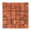 3D Textured Red Solid Wood Mosaic Tile Panel for Warm Accent Walls