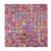 Glossy Iridescent Red Square Glass Tile Backsplash and Shower Mosaic