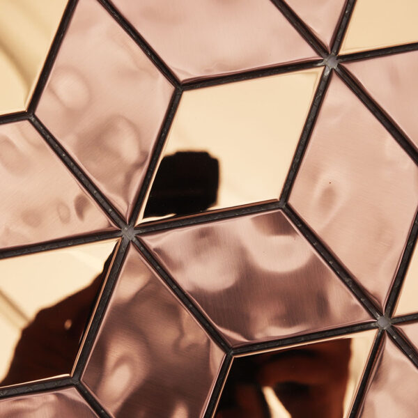 rose-gold-diamond-metal-mosaic-tile-surface-detail Rose Gold Stainless Steel Diamond Wall Mosaic for Contemporary Shower and Living Hall Tiles