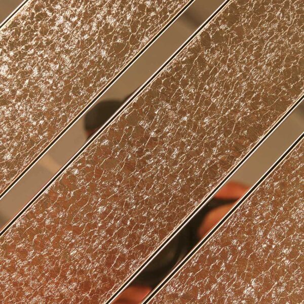 Luxury Glitter Stainless Steel Metal Groutless Vertical Stacked Long Tile Sitting Room Wall and Bar Mosaic
