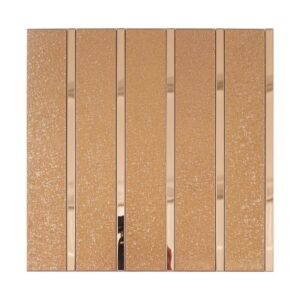 Luxury Glitter Stainless Steel Metal Groutless Vertical Stacked Long Tile Sitting Room Wall and Bar Mosaic