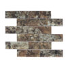 rust-brown-crackle-glass-subway-mosaic-sheet Rust Brown Crackle Glass Subway Tile Kitchen Backsplash Mosaic