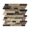 Amber Brown Glass Linear Mosaic Tile