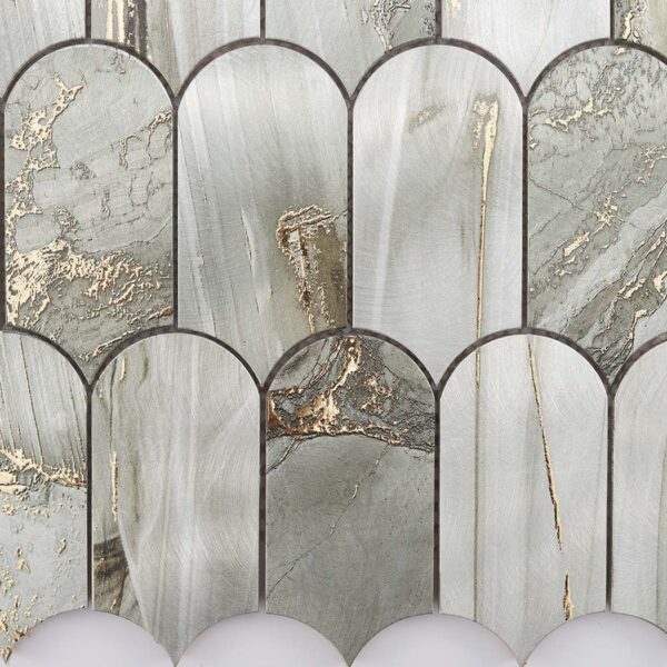 Sage Green Fish Scale Aluminum Mosaic Tile