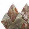 Sage Green Rust Leaf Shape Aluminum Mosaic Tile