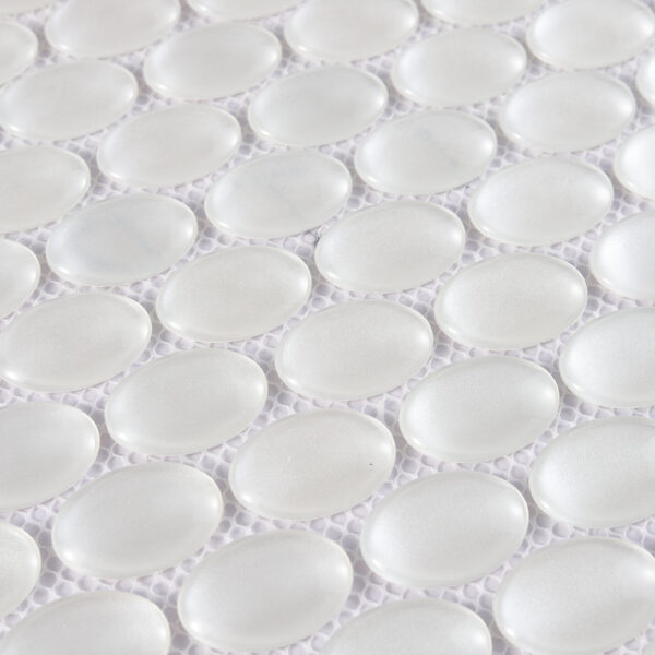 White Oval Glass  Shower And Vanity Backsplash Mosaic Tile