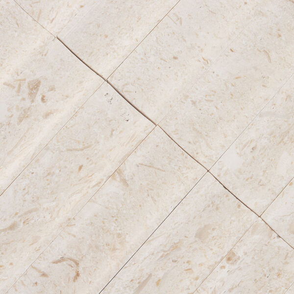 Cream Seamless Limestone Fluted Mosaic Tile