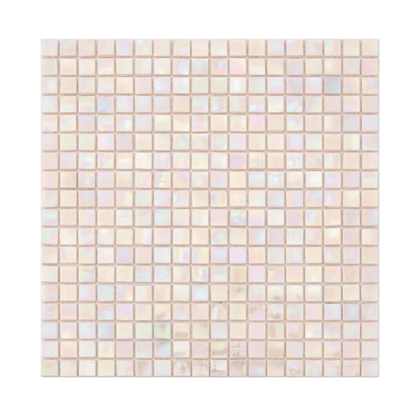 Pearlescent Soft Pink Square Glass Mosaic Tile
