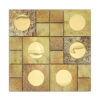 Gold Textures Aluminum Metal Mosaic Tile with Glass Circular Accents