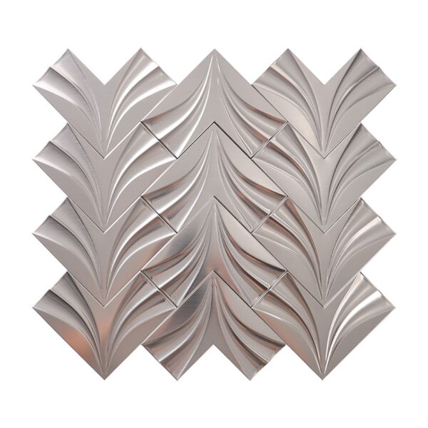stainless-steel-chevron-mosaic-tile-sheet 3D Silver Stainless Steel Chevron Mosaic Wall Tile