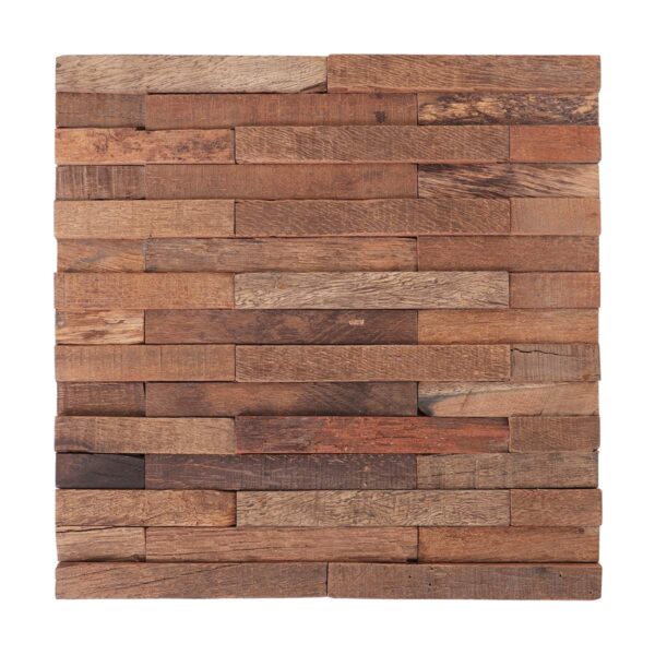 Natural Rustic Reclaimed Boat Wood Strip Mosaic Tile for Accent Walls
