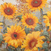 Sunflower Handmade Glass Mosaic Mural for Outdoor Feature Wall