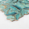 teal-gold-marble-star-cross-mosaic-tile-edge-thickness Teal Gold Aluminum Star Cross Mosaic Tile Sheet with Faux Marble Veins