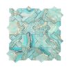 teal-gold-marble-star-cross-mosaic-tile-full-sheet Teal Gold Aluminum Star Cross Mosaic Tile Sheet with Faux Marble Veins