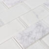 White Marble Glass Subway Tile for Kitchen Backsplash and Vanity Wall