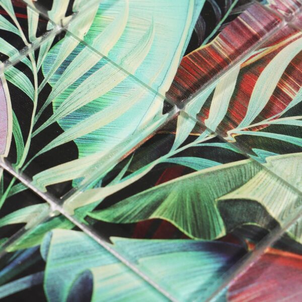 Tropical Leaf Square Glass Mosaic Tile for Kitchen Backsplashes and Bathroom Walls