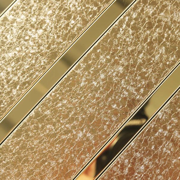 Modern Gold Glitter Metal Mosaic Vertical Subway Shower Bathroom Backsplash Tiles