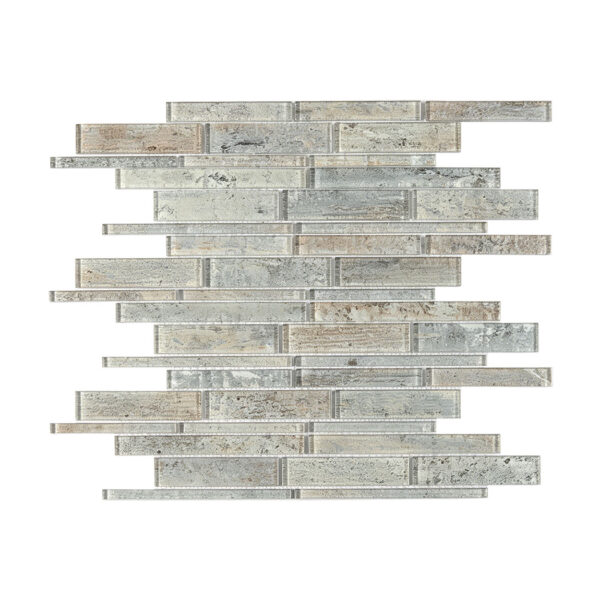 Gray Linear Glass Wall Mosaic Tile