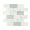 White Blue Marble Glass Subway Tile