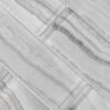 Soft Gray Stripe Glass Subway Tile For Spa Accent Wall