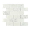 White Marble Glass Subway Tile for Kitchen Backsplash and Vanity Wall