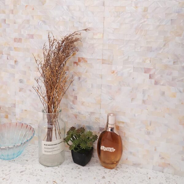 white-mother-of-pearl-backsplash-wall-styling Natural White Pearl Subway Mosaic Wall Tile 30x15mm