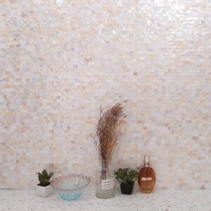 Natural White Pearl Subway Mosaic Wall Tile  30x15mm