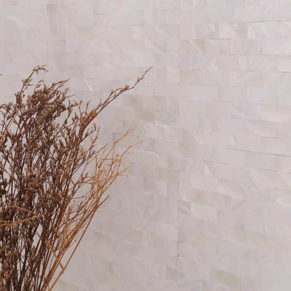 White Mother of Pearl Tight Joints Subway Polished Mosaic Tile