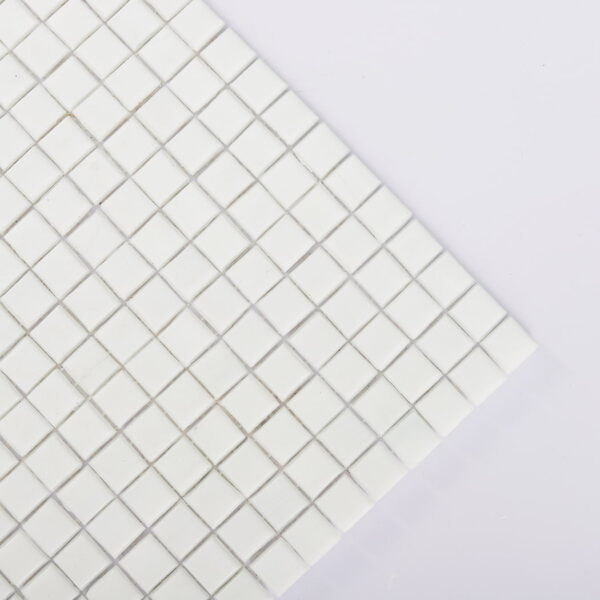 White Mini Square Glass Mosaic Kitchen Backsplash Tile